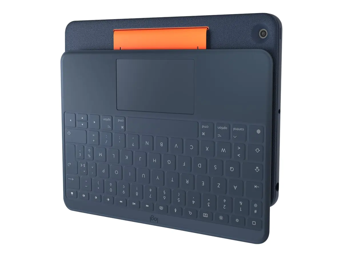 Logitech Rugged Combo 3 Touch for Education - Tastatur und Foliohülle - mit Trackpad - Apple Smart connector - QWERTZ - Deutsch - Classic Blue - für Bildungseinrichtungen - für Apple 10.2-inch iPad (7. Generation, 8. Generation, 9. Generation) 920