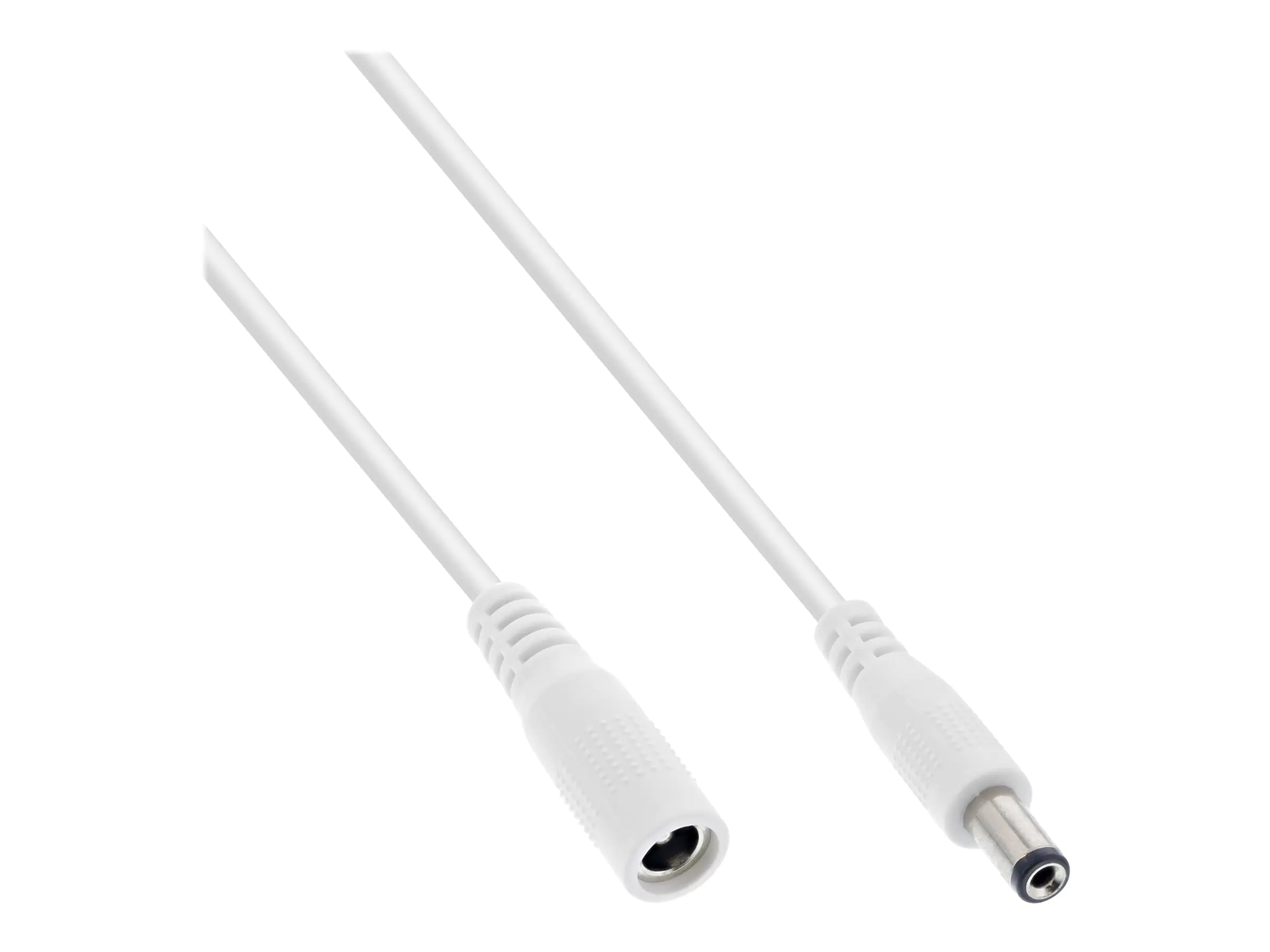 InLine - Spannungsversorgungs-Verlängerungskabel - Gleichstromstecker 5,5 mm (W) zu Gleichstromstecker 2,1 mm (M) - 12 - 24 V - 50 cm - weiß