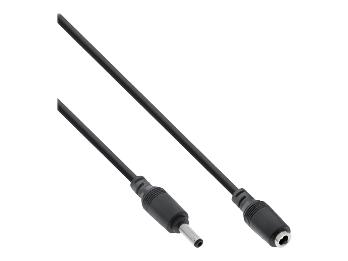 InLine - Spannungsversorgungs-Verlängerungskabel - Gleichstromstecker 5,5 x 2,1 mm (M) zu Gleichstromstecker 5,5 x 2,1 mm (W) - 3 m - Schwarz