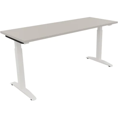 Schreibtisch Kufe Einzels. Quadrat B1600xT600xH650-850 ws/Lichtgrau Schreibtisch Kufe Einzels. Quadrat B1600xT600xH650-850 ws/Lichtgrau