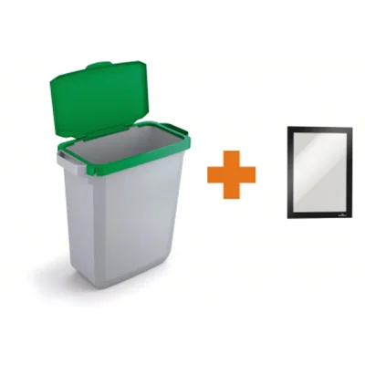 DURABLE Abfalleimer DURABIN® 60L 60l Polypropylen grau 1 Sortierfach