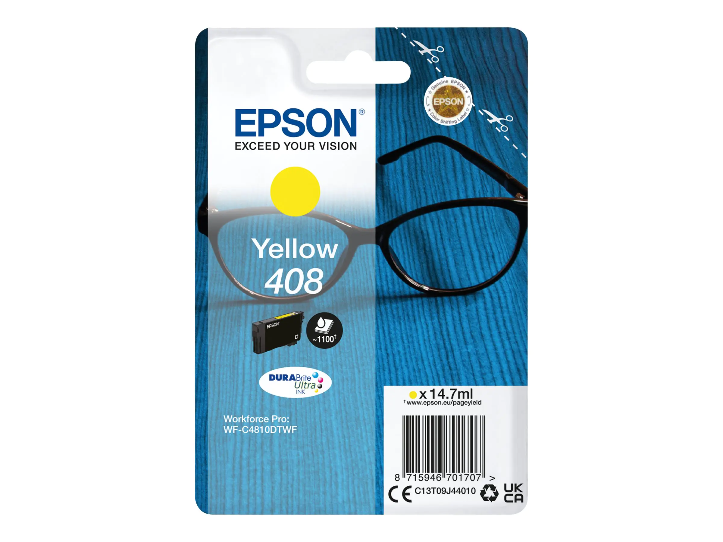 Epson 408 - 14.7 ml - mit hoher Kapazität - Gelb - original - Blisterverpackung - Tintenpatrone - für WorkForce Pro WF-C4810DTWF