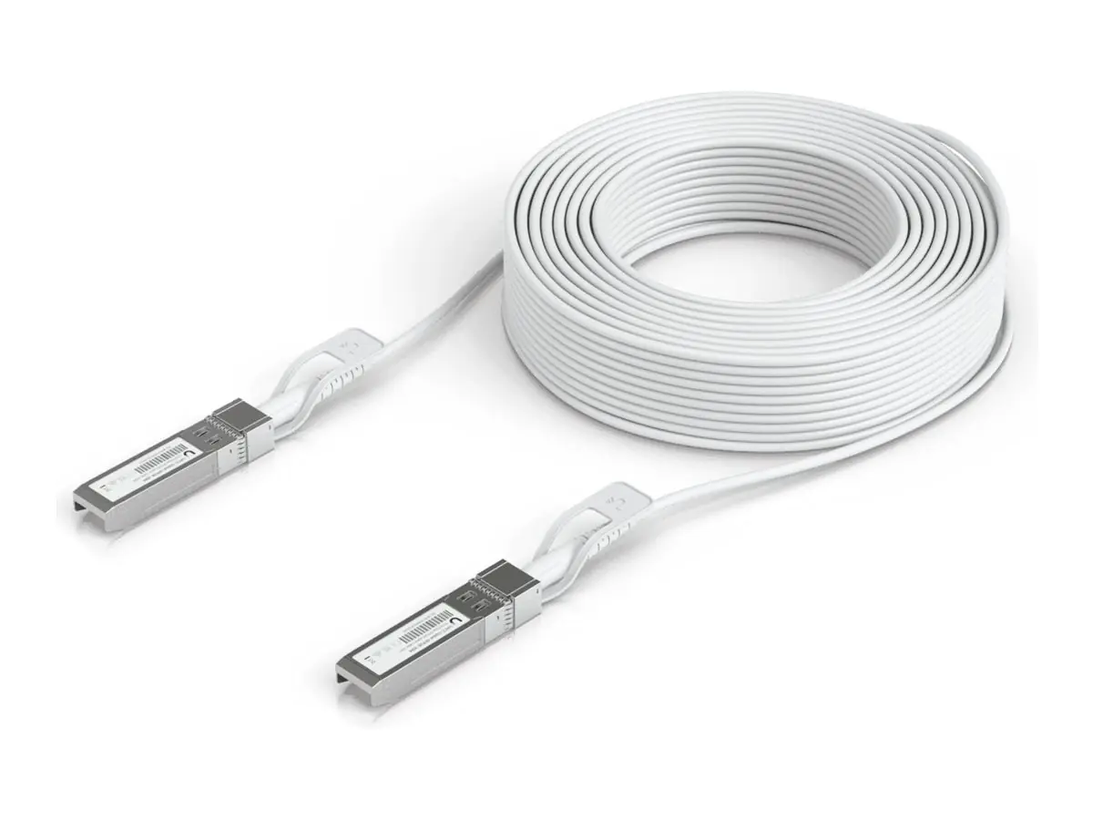 UbiQuiti UniFi - 25GBase Direktanschlusskabel - SFP28 (M) zu SFP28 (M) - 30 m - 3 mm - weiß