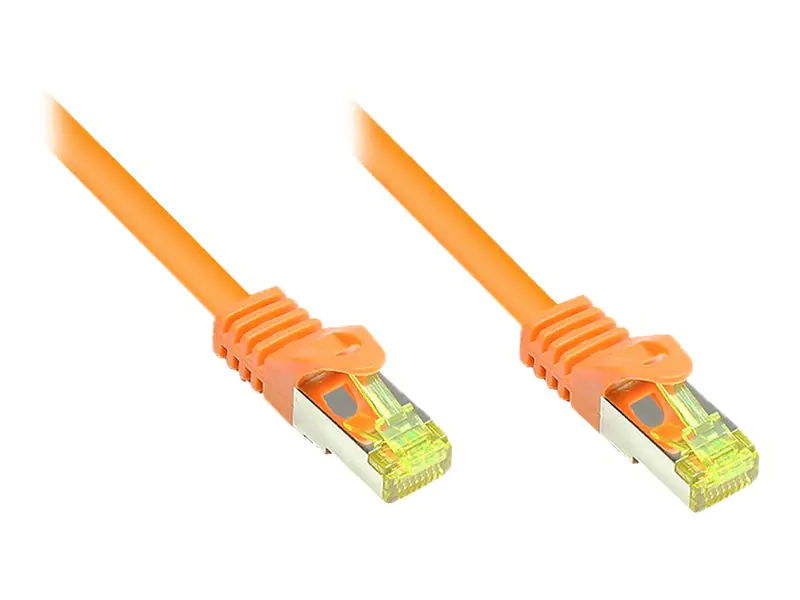 Good Connections RNS - Patch-Kabel - RJ-45 (M) bis RJ-45 (M) - 25 cm - SFTP, PiMF - CAT 7 - halogenfrei, geformt, ohne Haken, verseilt - orange