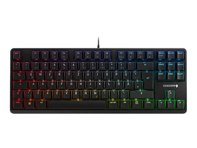 CHERRY G80-3000N RGB TKL - Tastatur - Hintergrundbeleuchtung - USB - QWERTZ - Deutsch - Tastenschalter: CHERRY MX Silent Red - Schwarz