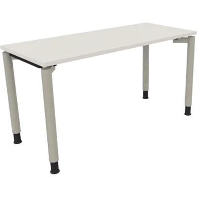 Schreibtisch Vierfuß Rundrohr B1400xT600xH680-820 si/Weiß Schreibtisch Vierfuß Rundrohr B1400xT600xH680-820 si/Weiß