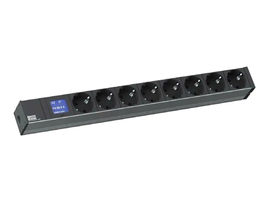 Bachmann BlueNet BN0500 - Steckdosenleiste (Rack - einbaufähig) - Wechselstrom 230 V - Ausgangsanschlüsse: 8 - 1U - 48.3 cm (19") - Schwarz