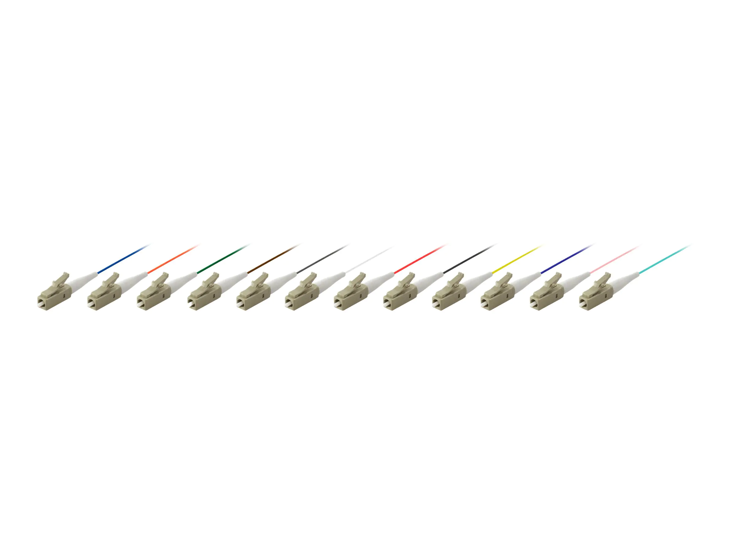 equip Pro - Anschlussleitung, Lötfahne - LC/PC (M) - 1 m - Glasfaser - 50/125 Mikrometer - OM3 - halogenfrei - Multicolor (Packung mit 12)