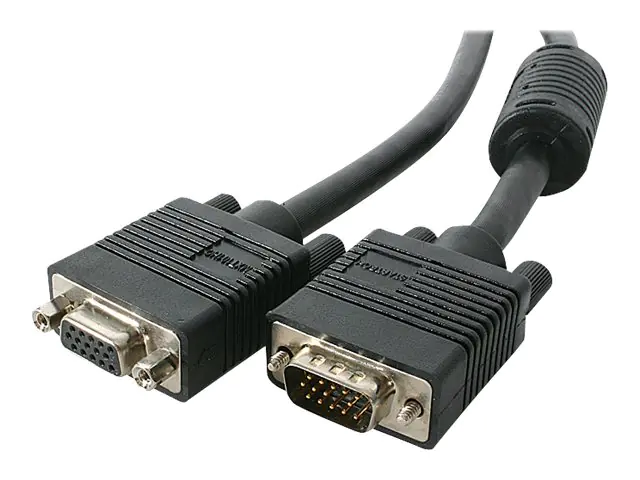 StarTech 15 m Monitor-VGA-Video-Koaxial Verlängerungskabel für hohe Auflösung - HD15 Stecker/Stecker - VGA-Verlängerungskabel - HD-15 (VGA) (M) zu HD-15 (VGA) (W) - 15 m - geformt - Schwarz
