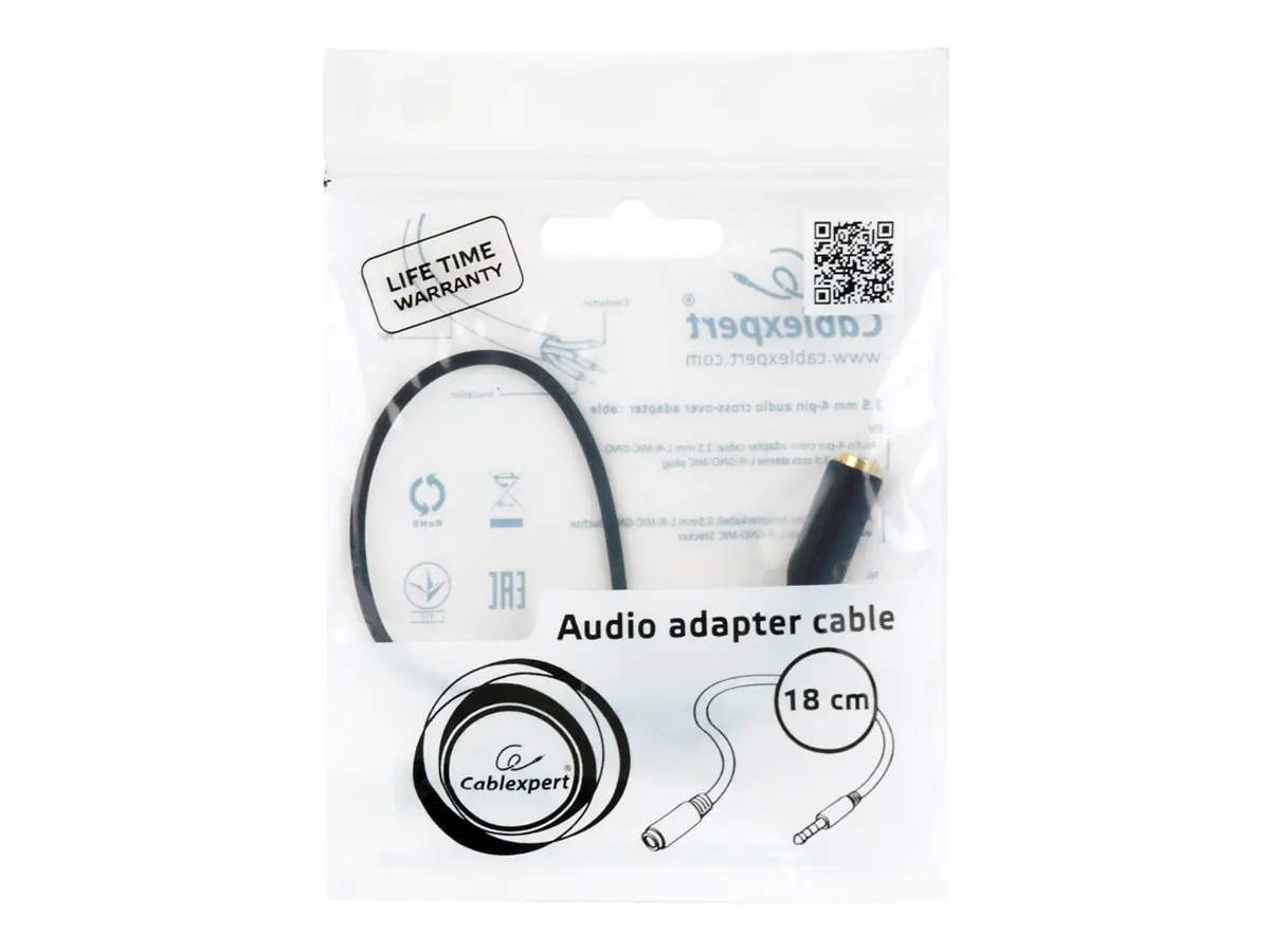 Gembird CCA-419 - Audio-Adapter - 4-poliger Mini-Stecker weiblich zu 4-poliger Mini-Stecker mä