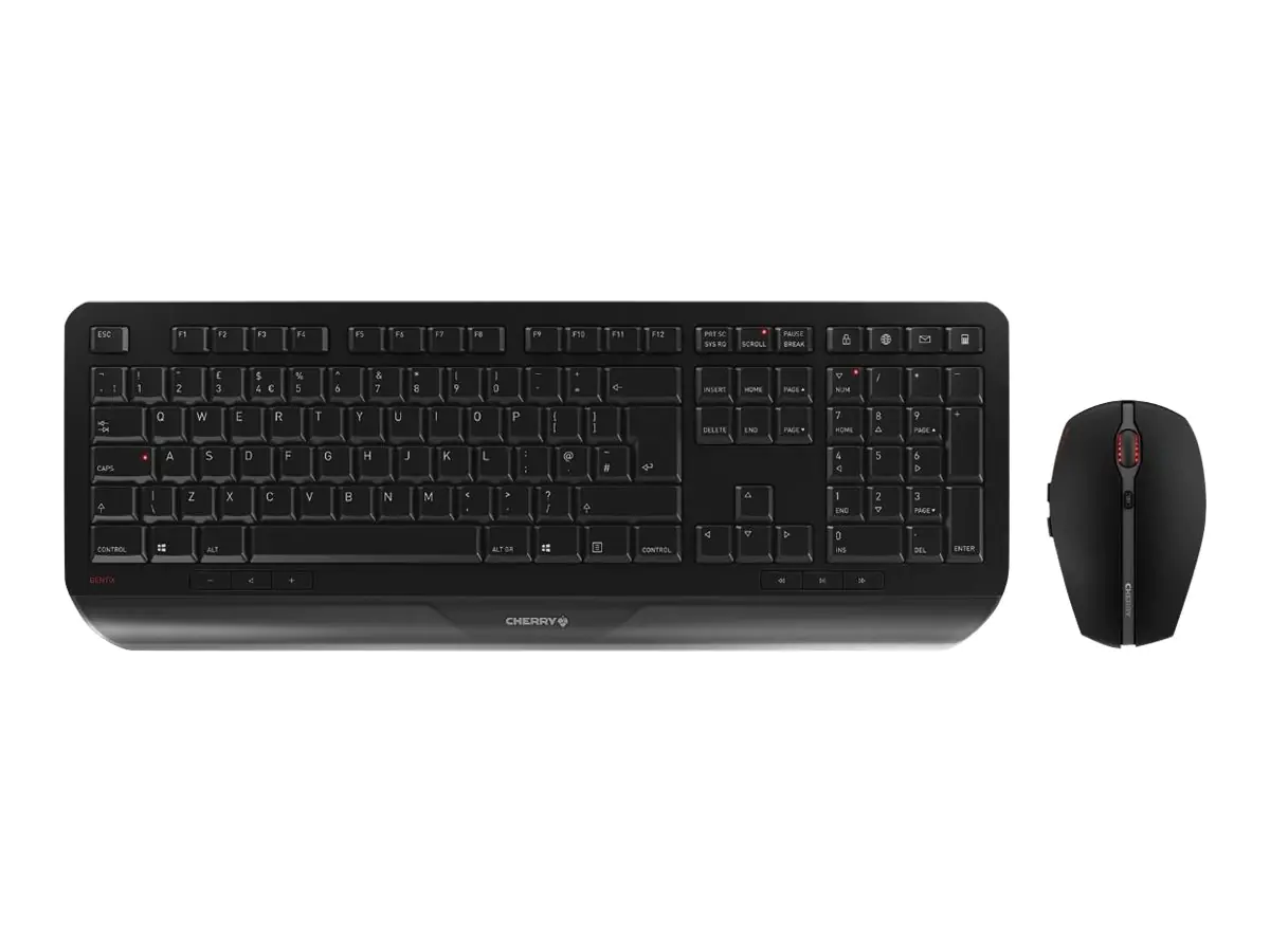 CHERRY GENTIX DESKTOP - Tastatur-und-Maus-Set - kabellos - 2.4 GHz - GB - Schwarz