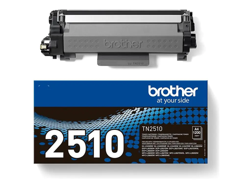 Brother TN-2510 - Mit hoher Kapazität - Schwarz - original - Box - Tonerpatrone - für Brother DCP-L2620, L2627, L2660, HL-L2400, L2445, L2447, MFC-L2800, L2827, L2860