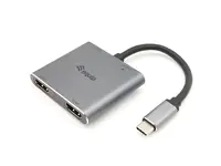 equip USB-Hub USB-C St -> 2x HDMI PD USB3.0 Bu 0.15cm grau - Digital/Daten