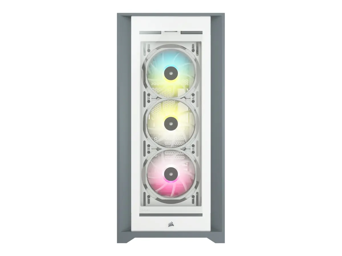 CORSAIR iCUE 5000X RGB - Tower - ATX - Seitenteil mit Fenster (gehärtetes Glas) - keine Spannungsversorgung (ATX) - weiß - USB/Audio
