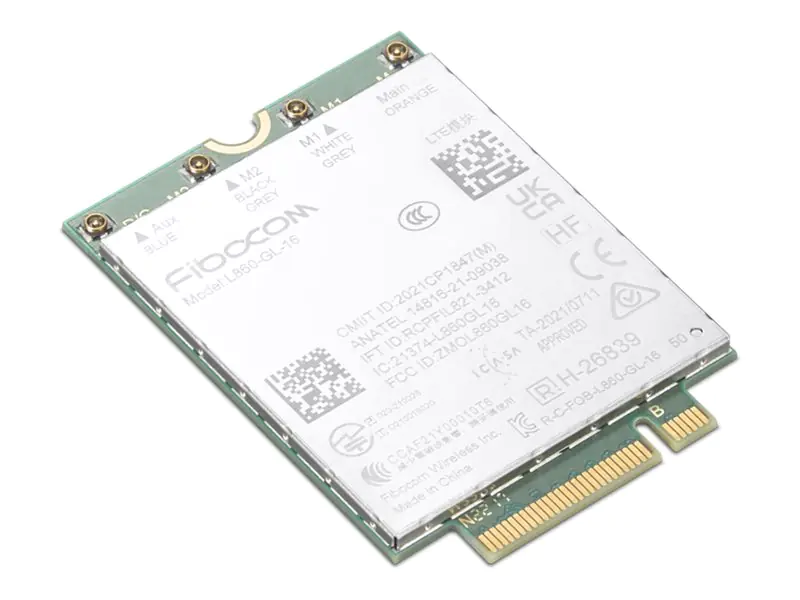Fibocom L860-GL-16 - Drahtloses Mobilfunkmodem - 4G LTE - M.2 Card - 1 Gbps - für ThinkPad P16s Gen 2 21HK, 21HL, 21K9; T16 Gen 2 21HH, 21HJ, 21K7