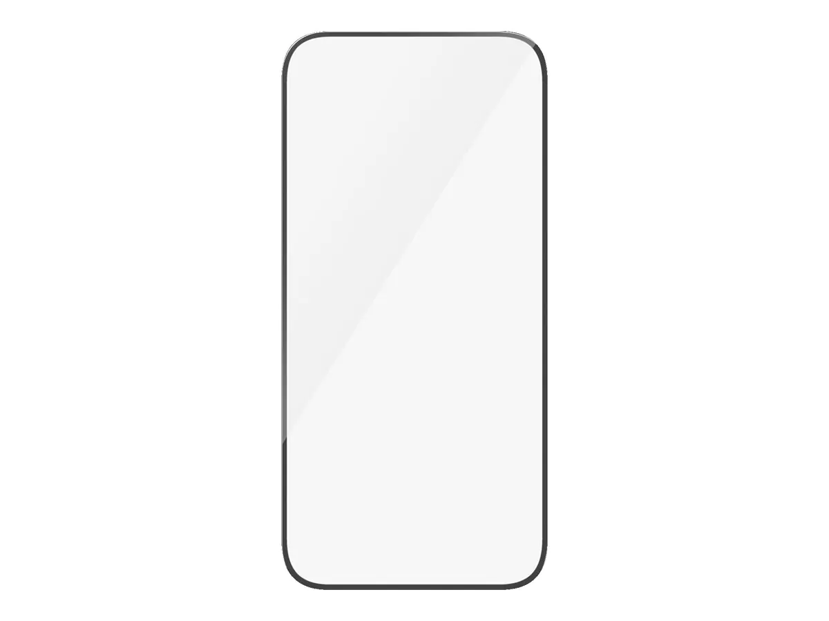 PanzerGlass - Bildschirmschutz für Handy - ultrabreite Passform mit EasyAligner - Glas - Rahmenfarbe schwarz - für Apple iPhone 15