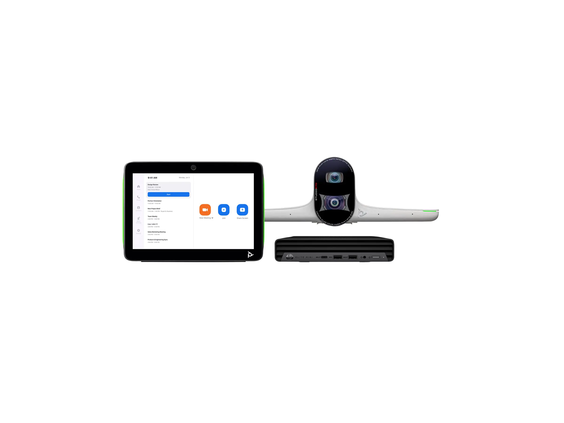 HP Poly Studio Large Room Bundle - Für Zoom Rooms - Kit für Videokonferenzen (Poly Studio E70 Kame