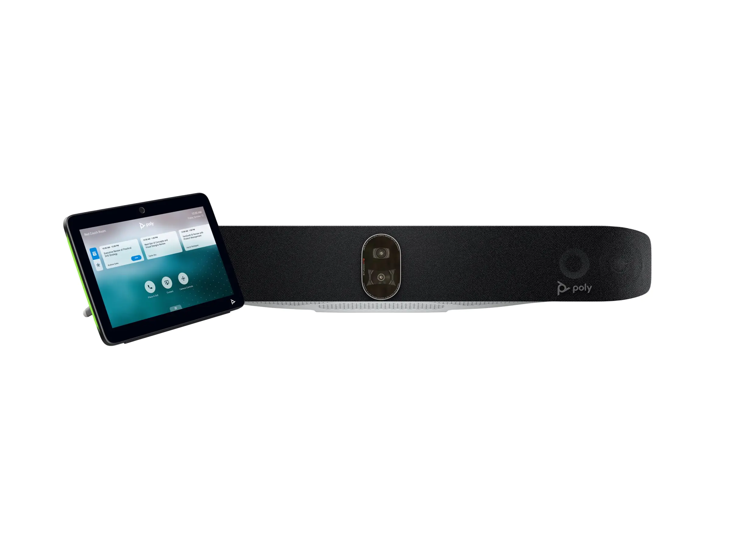 Poly Studio X72 - All-in-One Videoleiste (Videoleiste, Poly TC10 Touchcontroller) - Zoom Certified, Zertifiziert für Microsoft Teams, Google Meet Certified - Schwarz