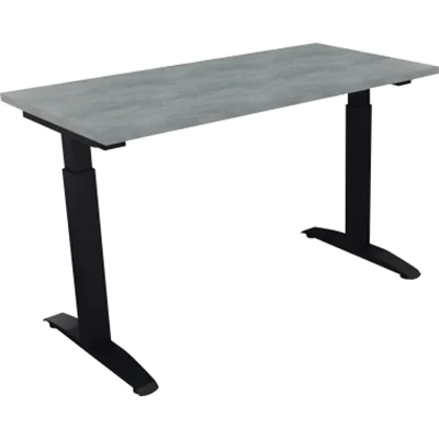 Schreibtisch Kufe Einzels. Quadrat B1200xT600xH650-850 an/Beton hell Schreibtisch Kufe Einzels. Quadrat B1200xT600xH650-850 an/Beton hell