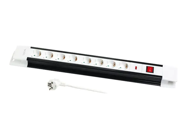 LogiLink - Steckdosenleiste - Wechselstrom 250 V - 3500 Watt - Eingabe, Eingang CEE 7/4 - Ausgangsanschlüsse: 8 - 3 m Schnur - Schwarz / Weiß