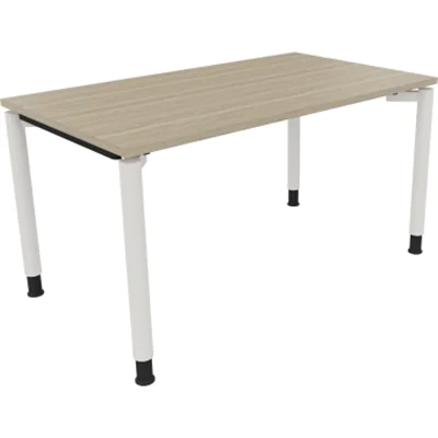 Schreibtisch Vierfuß Rundrohr B1400xT800xH680-820 ws/Eiche Natur Schreibtisch Vierfuß Rundrohr B1400xT800xH680-820 ws/Eiche Natur