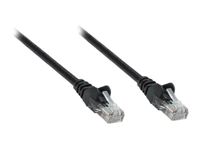 Intellinet Network Patch Cable, Cat5e, 15m, Black, CCA, U/UTP, PVC, RJ45, Gold Plated Contacts, Snagless, Booted, Lifetime Warranty, Polybag - Patch-Kabel - RJ-45 (M) zu RJ-45 (M) - 15 m - UTP - CAT 5e - geformt, ohne Haken - Schwarz