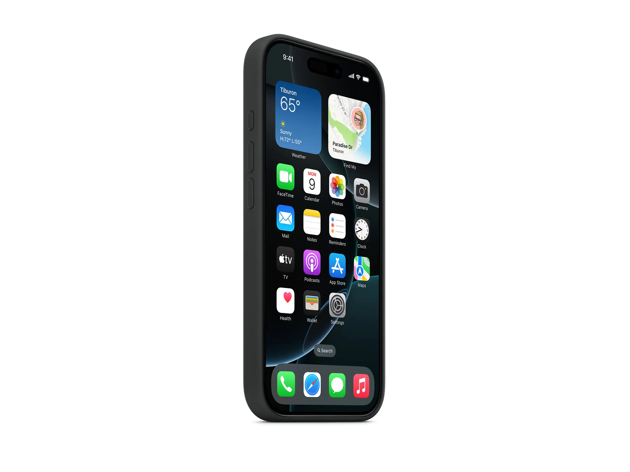 Apple - Hintere Abdeckung für Mobiltelefon - kompatibel mit MagSafe - Silikon - Schwarz - für iPhone 16 Pro