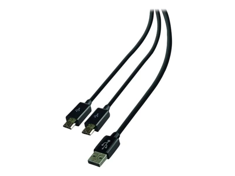 Steelplay Double Play & Charge - Lade-/Datenkabel - USB männlich zu Micro-USB Typ B männlich - 3 m - Schwarz - für Sony PlayStation 4, Sony PlayStation 4 Pro, Sony PlayStation 4 Slim