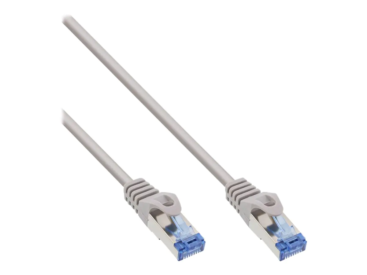 InLine - Patch-Kabel - RJ-45 (M) zu RJ-45 (M) - 2 m - SFTP, PiMF - CAT 6a - halogenfrei, geformt, ohne Haken - Grau
