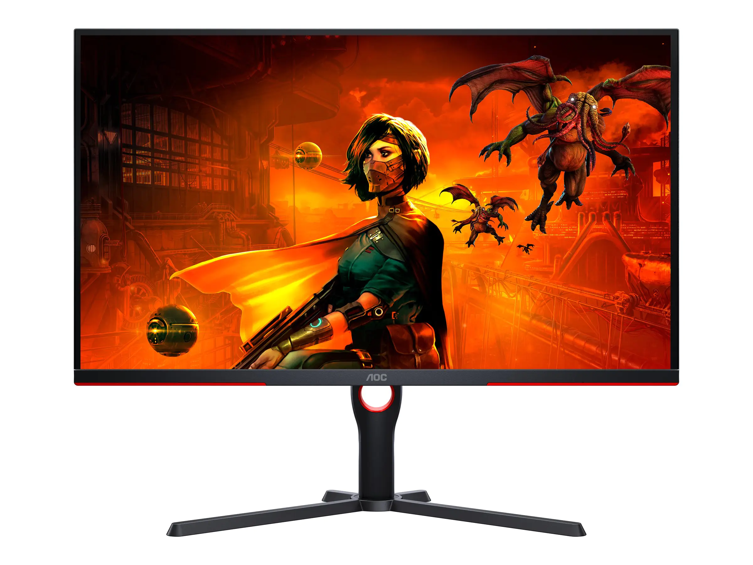 AOC Gaming U32G3X/BK - LED-Monitor - Gaming - 81.3 cm (32") (31.5" sichtbar) - 3840 x 2160 4K UHD (2160p) @ 144 Hz - IPS - 1000:1 - 1 ms - 2xHDMI, 2xDisplayPort - Lautsprecher - Schwarz, Rot