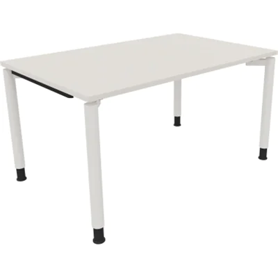 Schreibtisch Vierfuß Rundrohr B1400xT900xH680-820 ws/Weiß Schreibtisch Vierfuß Rundrohr B1400xT900xH680-820 ws/Weiß