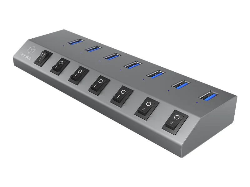 ICY BOX IB-HUB1701-C3 - Hub - 7 x SuperSpeed USB 3.0 - Desktop