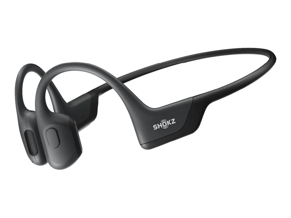 AfterShokz OpenRun Pro - Kopfhörer mit Mikrofon - offenes Ohr - hinter dem Nacken angebracht - Bluetooth - kabellos - Schwarz