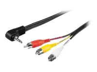 goobay AVK 199-0150 - Video- / Audiokabel - RCA x 3 männlich zu 4-poliger Mini-Stecker männlich - 1.5 m