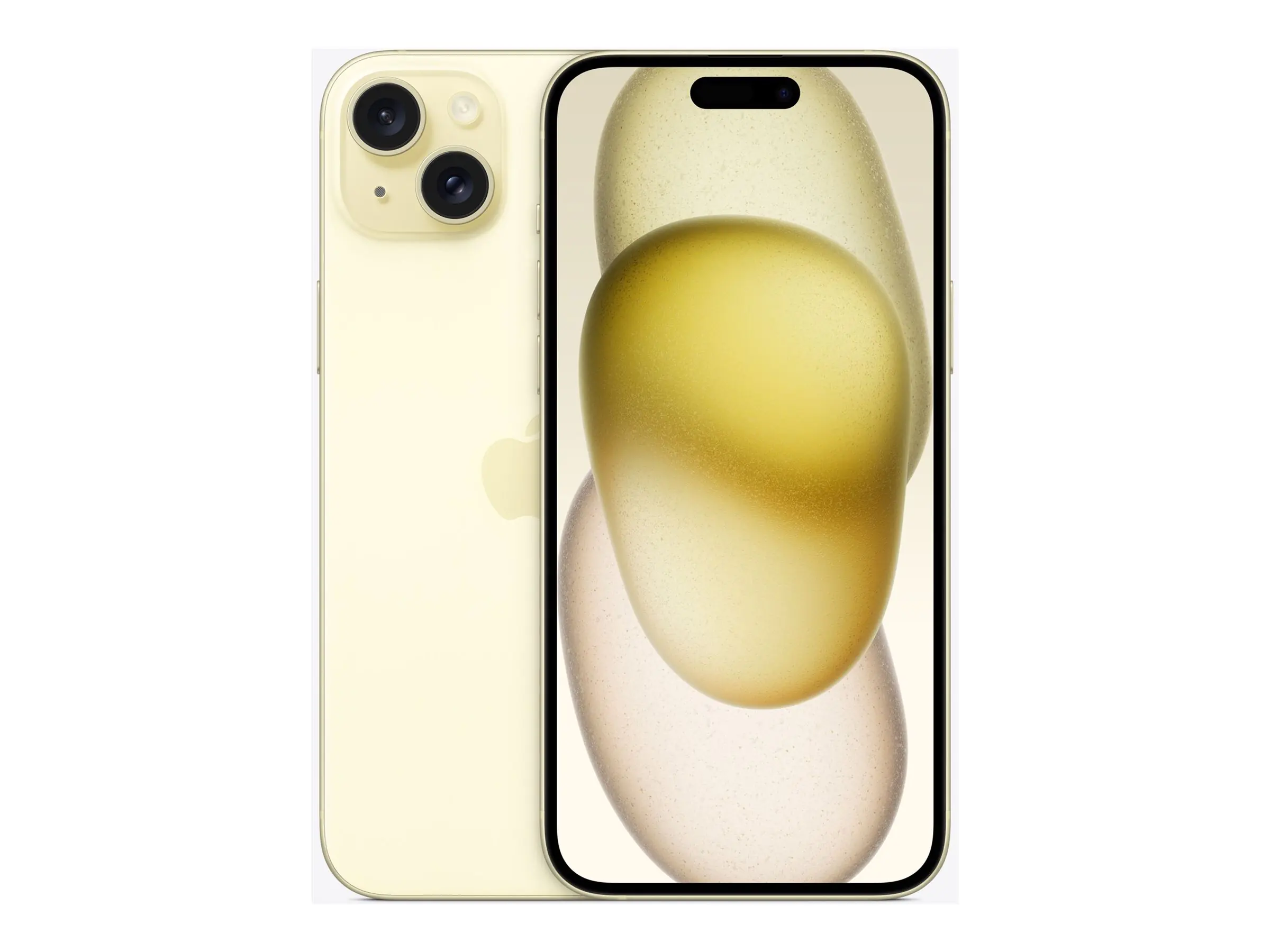 Apple iPhone 15 Plus - 5G Smartphone - Dual-SIM / Interner Speicher 256 GB - OLED-Display - 6.7" - 2796 x 1290 pixels - 2 x Rückkamera 48 MP, 12 MP - front camera 12 MP - Gelb