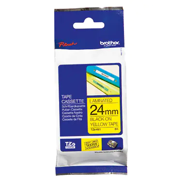 Brother TZe-651 - Selbstklebend - Schwarz auf Gelb - Rolle (2,4 cm x 8 m) 1 Kassette(n) laminiertes Band - für P-Touch PT-1400, 1600, 1650, 2400, 2430, 2600, 2610, 2700, 2710, 3600, 550, 9600, P900