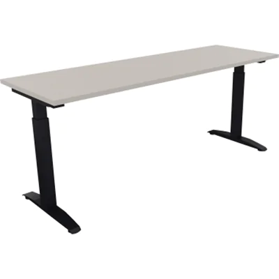 Schreibtisch Kufe Einzels. Quadrat B1800xT600xH650-850 an/Lichtgrau Schreibtisch Kufe Einzels. Quadrat B1800xT600xH650-850 an/Lichtgrau