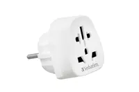 Verbatim WTEU-02 - Adapter für Power Connector - Typ A, Typ B, Typ C, Typ G, Typ I, Typ J, Typ L, Typ N (S) zu Typ E, Typ F (R) - 100-250 V - 10 A - Europa
