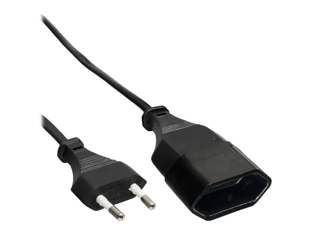 InLine - Spannungsversorgungs-Verlängerungskabel - Eurostecker (W) zu Eurostecker (M) - 5 m - Schwarz - Europa