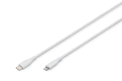 DIGITUS USB Silicone charging cable USB-C - Lightning 2m 2.0 60W white - Kabel - Digital/Daten