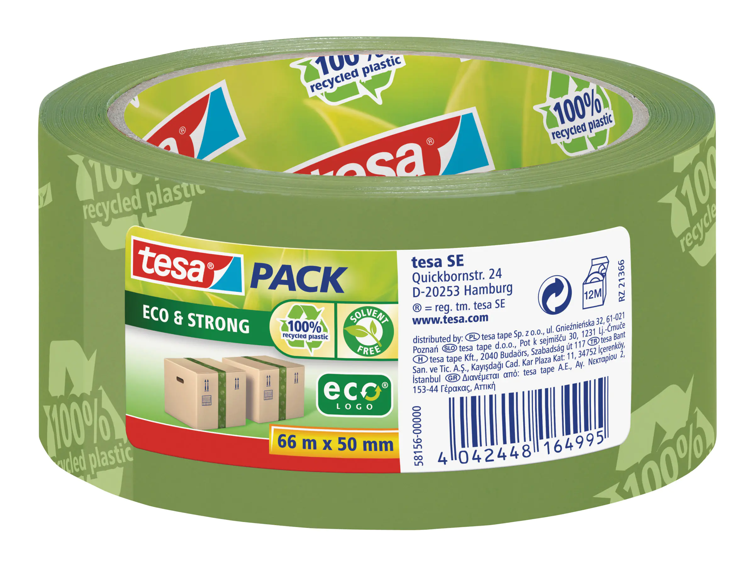 tesa Packband tesapack Eco & Strong 58156-00000 50mmx66m Aufdruck grün