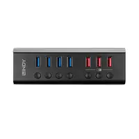 Lindy - Hub - mit 3 Quick Charge 3.0 Ports - 7 x USB 3.2 - Desktop