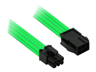 Nanoxia Single Sleeve - Spannungsversorgungs-Verlängerungskabel - 6-poliges PCIe Power (M) bis 6-poliges PCIe Power (W) - 30 cm - eingerastet - Neongrün
