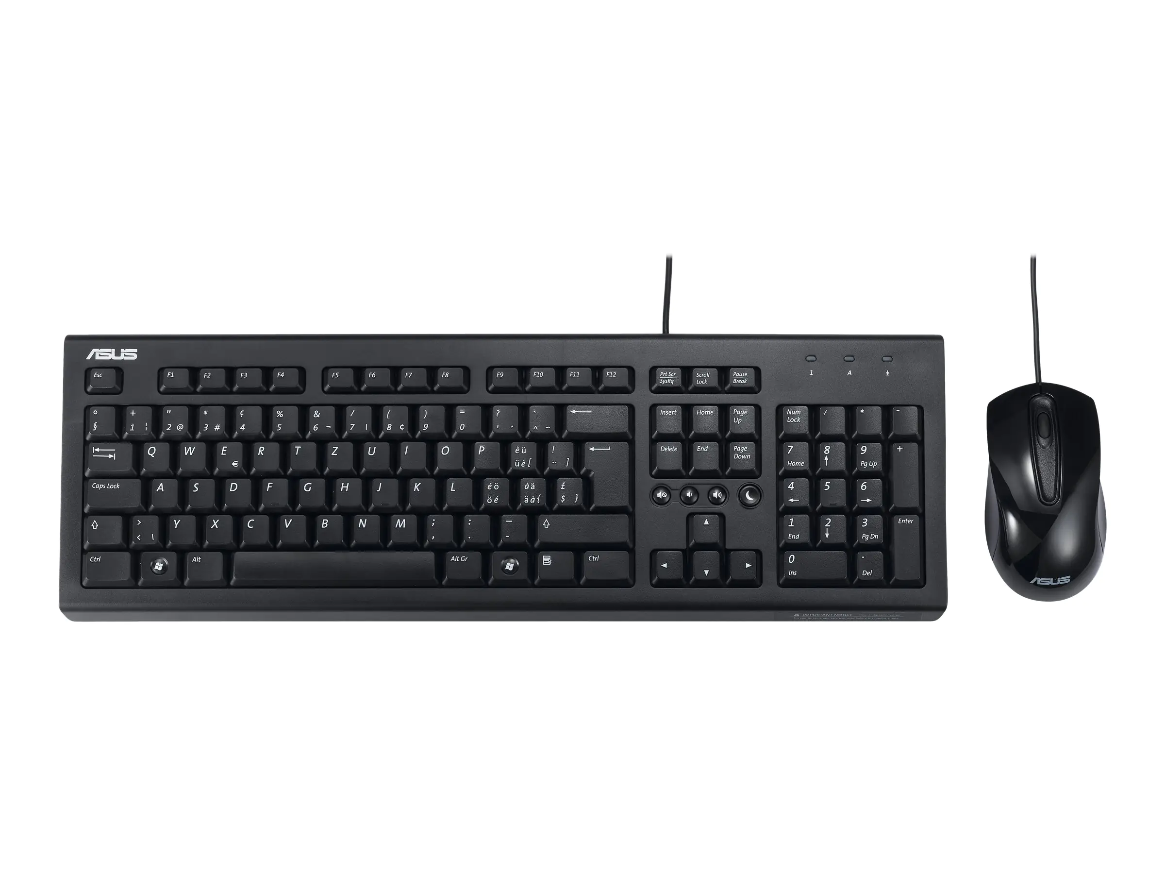 ASUS U2000 - Tastatur-und-Maus-Set - USB - Schwarz