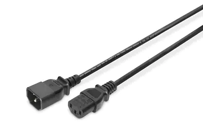 ASSMANN - Spannungsversorgungs-Verlängerungskabel - power IEC 60320 C13 zu IEC 60320 C14 - Wechselstrom 250 V - 5 m - geformt - Schwarz