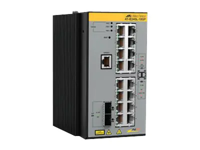 Allied Telesis AT IE340L-18GP - Switch - L3 - managed - 8 x 10/100/1000 (PoE+) + 8 x 10/100/1000 (PoE) + 2 x 1000Base-X SFP - an DIN-Schiene montierbar, wandmontierbar - PoE+ (240 W) - DC-Stomversorgung