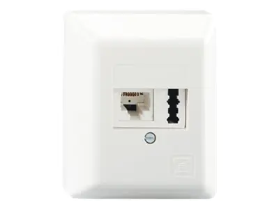 Rutenbeck IAE/UAE 8 (6)-TAE 6 F+N Ap rw - Wanddose - CAT 3 - TAE-F+N, RJ-45 (6-polig) - Pure White, RAL 9010