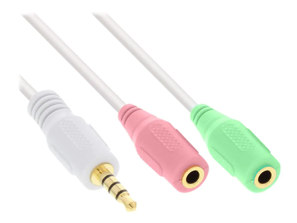 InLine - Headset-Kabel - Stereo Mini-Klinkenstecker (W) bis 4-poliger Mini-Stecker (M) - 1 m - weiß
