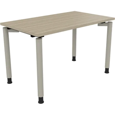 Schreibtisch Vierfuß Rundrohr B1200xT700xH680-820 si/Eiche Natur Schreibtisch Vierfuß Rundrohr B1200xT700xH680-820 si/Eiche Natur