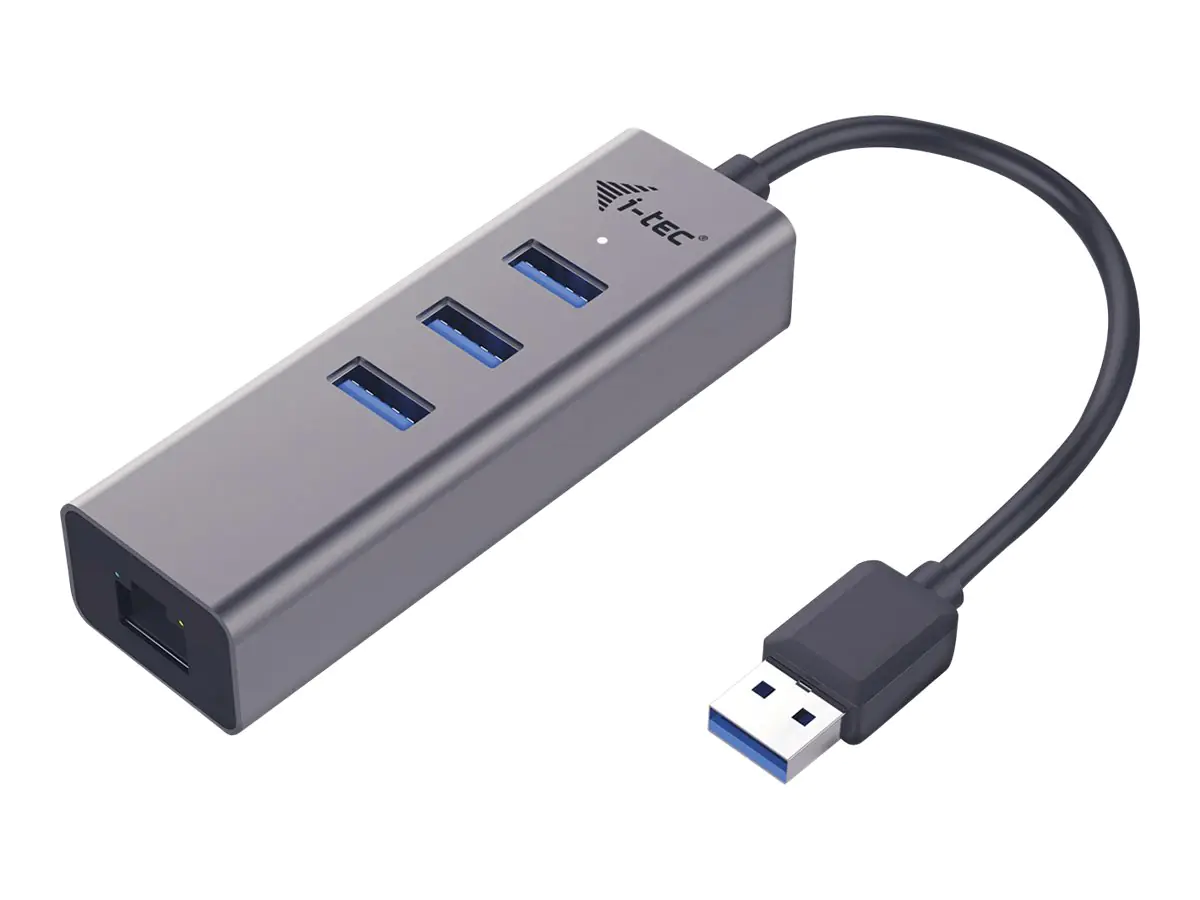 i-Tec USB 3.0 Metal 3-Port - Hub - 3 x SuperSpeed USB 3.0 + 1 x 10/100/1000 - Desktop i-Tec USB 3.0 Metal 3-Port - Hub - 3 x SuperSpeed USB 3.0 + 1 x 10/100/1000 - Desktop
